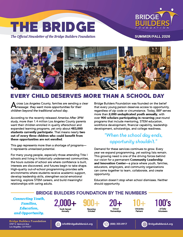 Bridge Builders Foundation Fall 2026 Newsletter